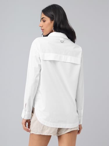 Image of The Souled Store Solids: Women and Girls Full Sleeves Spread Collar Solid Cotton Oversized Fit Lightweight Summer-Ready Casual Streetwear Boyfriend Shirt