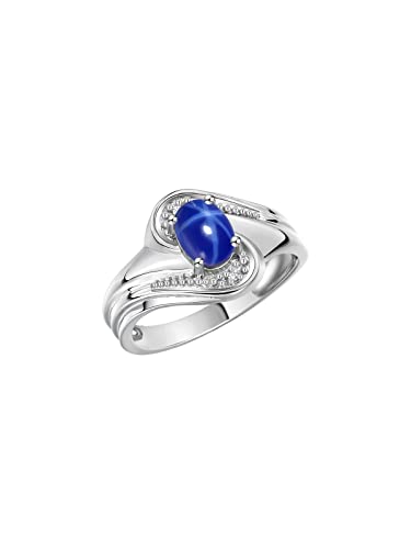 Rylos 14K White Gold Ring Designer Swirl Style : 7X5MM Oval Gemstone & Diamond Accent - Birthstone Jewelry for Women - Available in Sizes 5-10.3