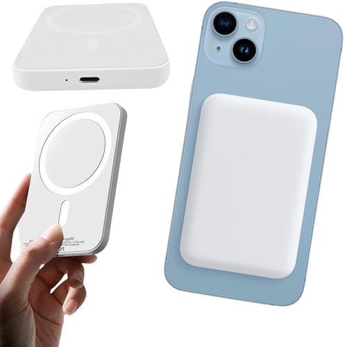 Bateria Portátil Magnética 10.000mAh com Carregamento por Indução 20W – Compatível com iPhone 8 a 16 e Android – Entrada Lightning • Base Imantada • Compacta e Leve