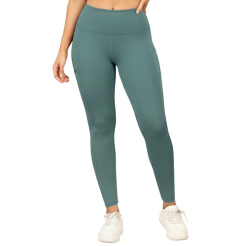 Image of NEVER LOSE Thick High Waist Yoga Pants with Pockets, Tummy Control Workout Running Yoga Leggings for Women
