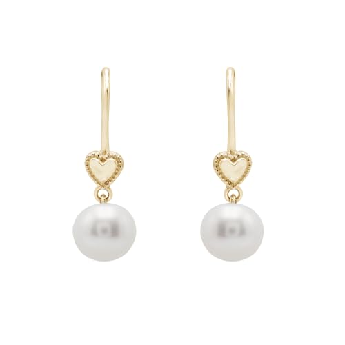 Boucles d'oreilles perle de 9 mm et or jaune, le cadeau d'anniversaire idéal pour femme raffinée