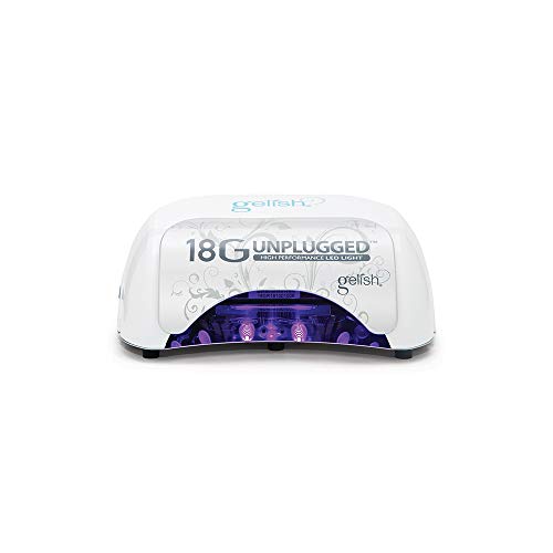 Gelish Luz LED desconectada de 18 G – portátil, recarregável, 36 W, branco e prata, assistente de en