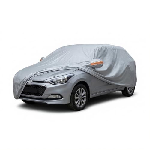 Image of myTVS 100% Waterproof Car Body Cover for Hyundai i20 Active - Custom-Fit, Double-Layer, UV & Dust Proof, Mirror Pockets & Elastic Clip Lock (CSK 4)