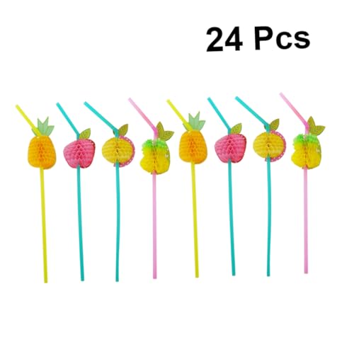 Uonlytech Pitillos Descartables de Plástico Multicolor 24 pcs miniatura 4