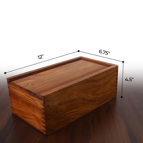 Image of Royal Chess Mall Golden Rosewood Chess Pieces Storage Box for Chessmen Set Upto 4.5 inch