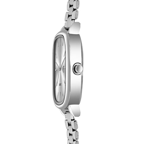 Image of Acnos Luxury Square Dial Quartz Watch for Men & Women - Stainless Steel Bracelet, Minimalist Analog Wristwatch with Date Window Pack of 1