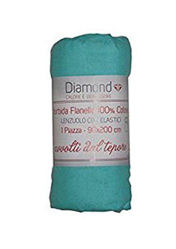 Lenzuolo Sotto Flanella Piazza Mezza con Angoli ed Elastici 100%