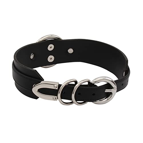 Lookook Fashion O-Ring Faux Leather Choker Necklaces Collar For Womens2