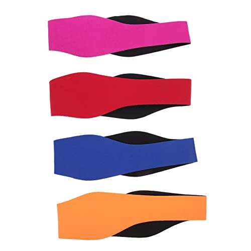Mikinona 4Pcs Waterproof Swim Headbands for Women and Boys and Girls Adjustable Ear Covers for Shower and Swimming Hair Headband for Water Sports