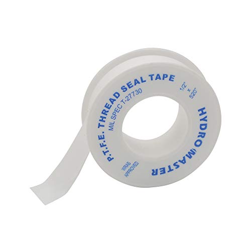 HYDRO MASTER Teflon PTFE Thread Seal Tapes,Used in Shower Heads and Pipe Threads,1/2\" X 520\",White