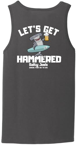 SALTY JOES Men's Let's Get Hammered Logo Cotton Tank Tops