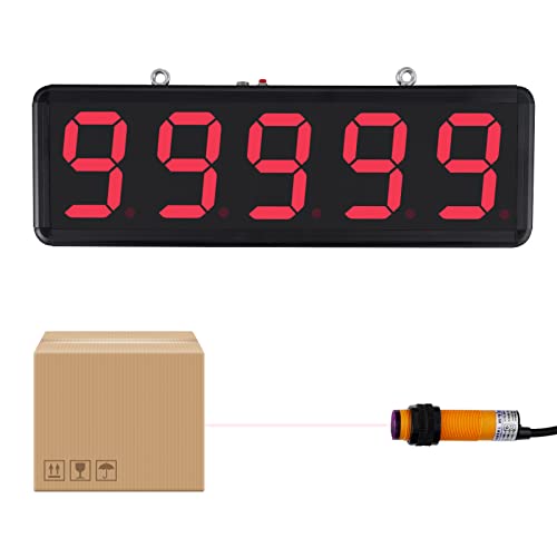 YMJOINMX Led Digital Counter Count Up to 99999 with Infrared Sensor Conveyor Counter People Visitor Counter 4in Red Number Display Counter for Factory Production Line 110-220V