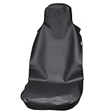 Upgrade4cars Premium Funda de Asiento Delantero Impermeable para Coche Universal Negro | Protector Hecho de Poli-Piel per Taller, Perro, Niños, Trabajo, etc.