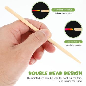 30pcs Scratching Drawing Stylus Sticks Wood Tools for Art Projects DIY Crafts and Smooth Finish for Safe Use