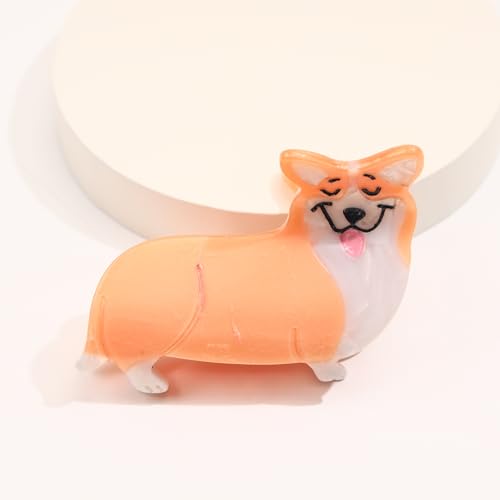 Pince à griffes de chien Corgi, le cadeau original en barrette pour femme