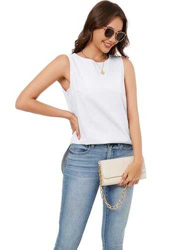 Womens Summer Casual Natural Linen Sleeveless Tank Tops Basic Lightweight Crewneck Blouse Shirts Layering Tee4