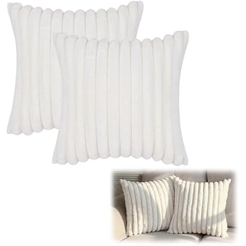 CAREDGO Housses de Coussin en Fausse Fourrure Cover