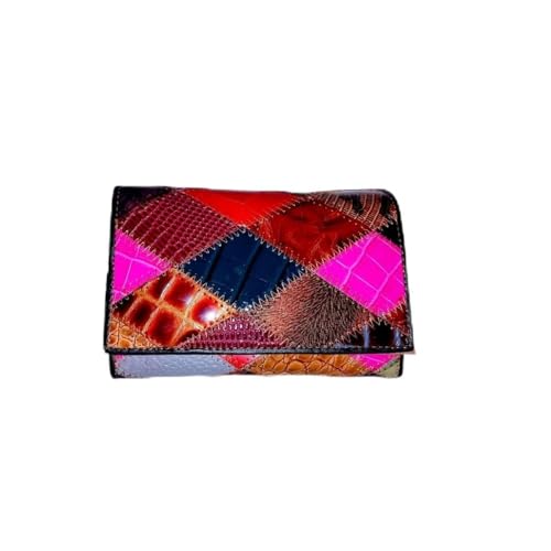 Genérico Monedero y Tarjetero de Piel autentica Multicolor. Billetera Mujer tamaño estandar. Cartera para Mujer, Talla Unica. Cada Monedero Presenta un diseño Vibrante.