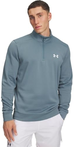 Image of Under Armour Men's ArmourFleece 1 /4 ZipDISC, (587) Jasper Blue / / White, Medium Tall