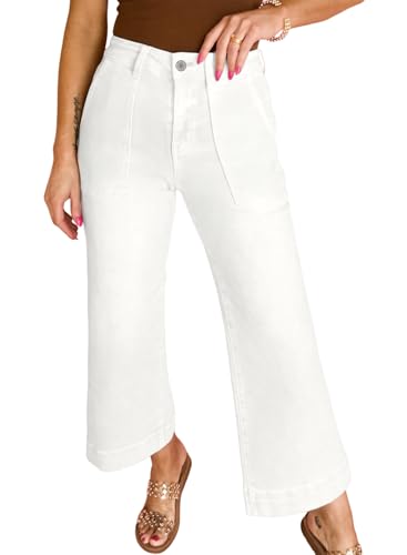 Astylish Women's Stretchy Breathable Vintage Wide Leg High Waisted Jeans