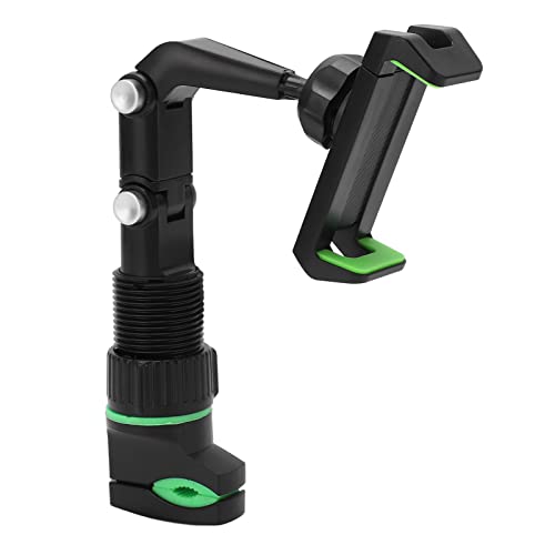 Tiiyee Guitar Head Phone Holder Mount, Live Broadcast Bracket Clip Electric Bass Headstock Clamp Accessories Universal Adjustable Angle for Teaching Video Recording Handset with 10 Picks String Cloth
