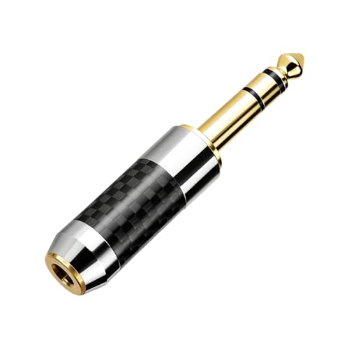 Adaptador de 6,35 mm a 4,4 mm de oro y fibra de carbono para guitarras