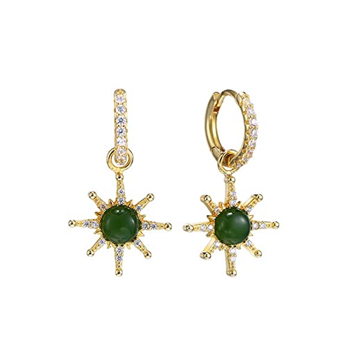 Pendientes colgantes Pendientes de piedras preciosas con incrustaciones de la estrella con incrustaciones de seis puntas for damas de lujo con elegantes pendientes de joyería de banquete de fiesta Pen