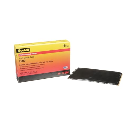 Image of 3M Scotch Vinyl Mastic Pad Electrical Tape 2200, 6-1 /2 in x 4-1 /2 in | 125 mil Thick, Professional Grade, Moisture Sealing, For Indoor /Outdoor, RoHS 2011 /65 /EU Compliant, Box of 10 Pads