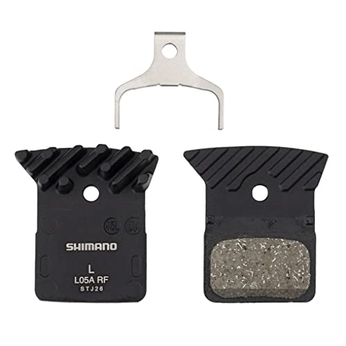 SHIMANO L05A-RF Pastilla de freno de disco y resorte, compuesto de resina, placa trasera de aleación con aletas