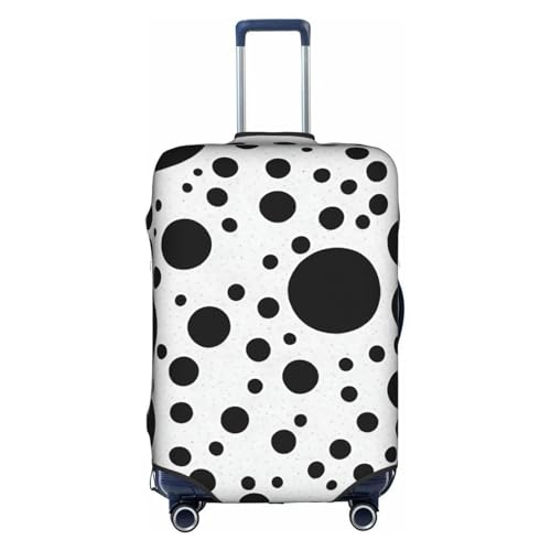 Black And White Polka Dot Print Protective Suitcase Cover Washable Travel Luggage Protector with Concealed Zipper