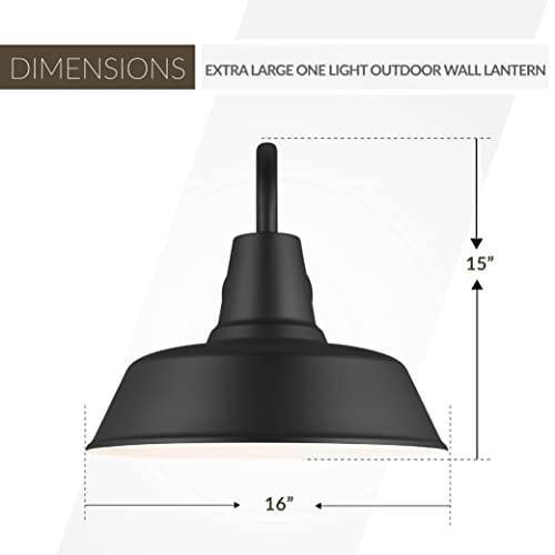 Sea Gull Lighting Generation 8837401-12 Transitional One Outdoor Wall Lantern From Seagull-Barn Light Collection In Black Finish, Extra Large #TOP3