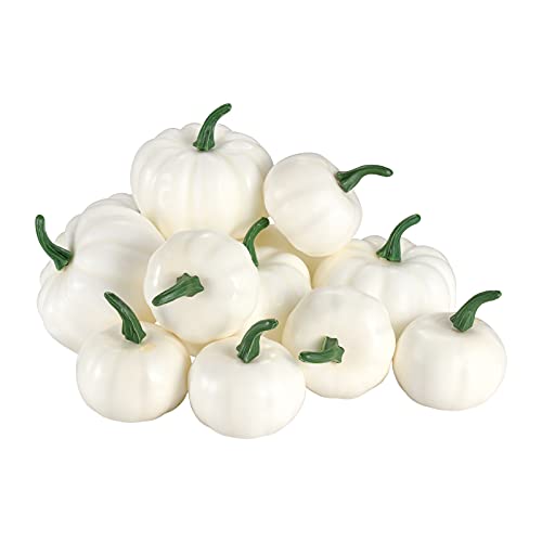 Ensemble de citrouilles artificielles de qualité supérieure pour décoration de la maison - Feuilles d'érable artificielles - Fausses glands - Fausses pommes de pin - Fausses citrouilles en option Cover