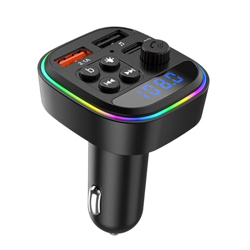 Transmisor FM Inalámbrico para Coche - Adaptador de Música por Radio sin Cables - Reproductor De Música MP3 con Cargador De Teléfono para Vehículos Y Camiones