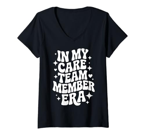 Women's in My Care Team Member Era, Healthcare Staff, Nursing Crew V-Neck T-Shirt