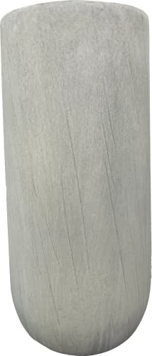 Cypress & Alabaster Eco-Friendly Mediterranean Gray Striated Bullet Fiberglass Indoor Planter Pot - 7" Opening, Plants, Weather Resistant, Real/Fake Plants, Flower Pot, Artificial Trees, Home Décor #TOP2
