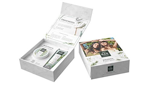 N.A.E. Confezione Freschezza con Balsamo Corpo (200 ml) e Docciaschiuma (200 ml), con Estratti di Foglie di Timo Biologico e Rosmarino, Formula Vegana