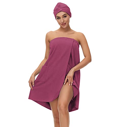 Verve Jelly Bath Wrap Towel Hair Drying Towel Wrap Around Towel for Women Ladies Towelling Bath Robe Cotton Dressing Gown - Image 4