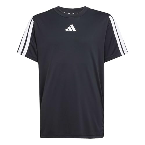 adidas Garçon Train Essentials 3-Stripes Shirt, Black/White, 13-14 Years