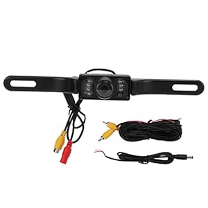 Aramox Achteruitrijcamera, Achteruitrijcamera voor Voertuigen 120 Graden Kijkhoek Infrarood Nachtzicht Kentekenplaat Achteruitkijksysteem IP65 Waterdicht voor Auto’s SUV’s Vrachtwagens Campers Pickups