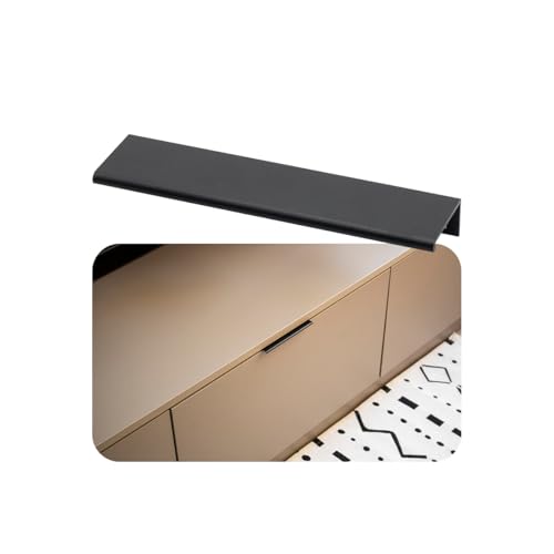 Kit 12 Puxador Slim De Gaveta Armario Moveis Tito 64mm (Preto Fosco)