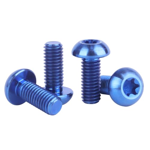 Image of 4PCS Titanium M5 x 12mm T25 Torx Head Bolt Screw (Blue)
