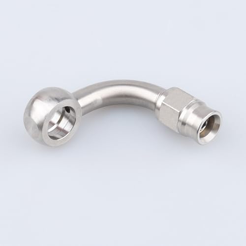 Image of AC PERFORMANCE 3AN to 10.2mm Banjo 90 Degree Brake Hose Fitting Stainless Steel