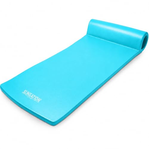 TRC Recreation Sunsation 1.75' Thick Foam Pool Float Water Lounger w/ Headrest for Adult Lounging & Sunbathing in Swimming Pools, Beaches & Lakes, 70' x 26'