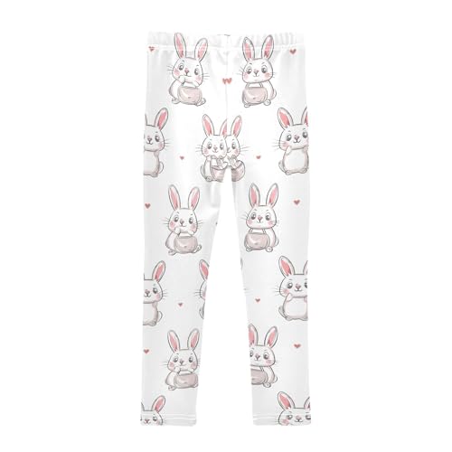 Cartoon Rabbit Love Girls Leggings Ultra Soft Compression Yoga Gym Pants for Kids 4-10T2