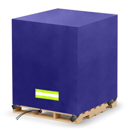MQLD Pallet Cover Tarp Waterproof, Pallet Covers Heavy Duty Waterproof bulk Pallet Covers 48 x 48 x 60'' Outdoor Pallets Tarps Bulk Box Cover 48 x 48 x 60'' Custom Blue Fits Wood Patio Furniture