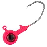 Dr.Fish 10 Pack Crappie Jig Freshwater Fishing Jig Head Crappie Fishing Bass Trout Panfish Bluegill Hook Lure Sickle Hook 1/32oz Pink