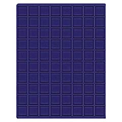 Lindner Carus-1 Real Wood Coin Case with a Dark Blue Coin Insert for 80 Coins / Coin Capsules up to Diameter 24 mm