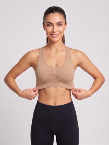 Image of Seamless Comfort: Padded Slip-On Sports Bra for Women - Effortless Support and Style (Free Size-Best for 30 to 36 Boob Size)