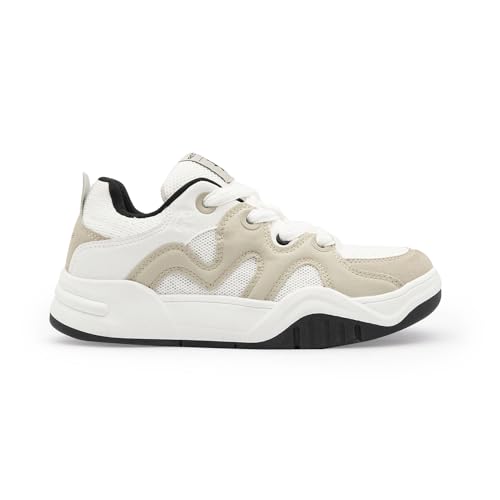 Image of Red Tape Women's Sneakers White Mesh Pu Round Toe Lace-Up Easy Movement
