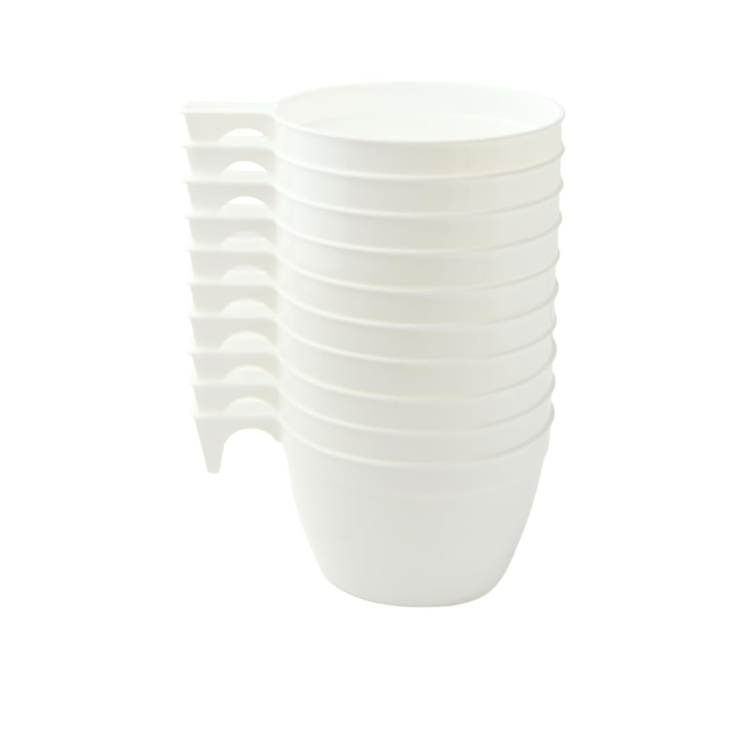 PZ 100 TAZZA BIANCA ML 165 PER CAPPUCCINO CON MANICO TAZZINA BICCHIERE PER CAFFE' IN PLASTICA PLASTIC COFFEE CUP CIOCCOLATA CALDA CAFFELATTE LATTE MACCHIATO